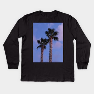 Two Palm Trees at Night Kids Long Sleeve T-Shirt